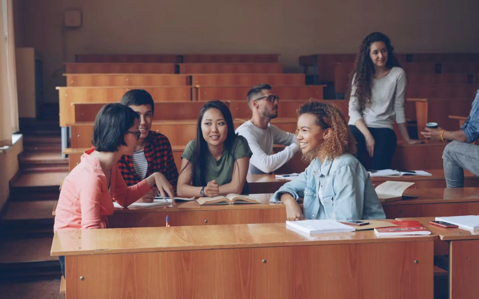Students receiving education guidance